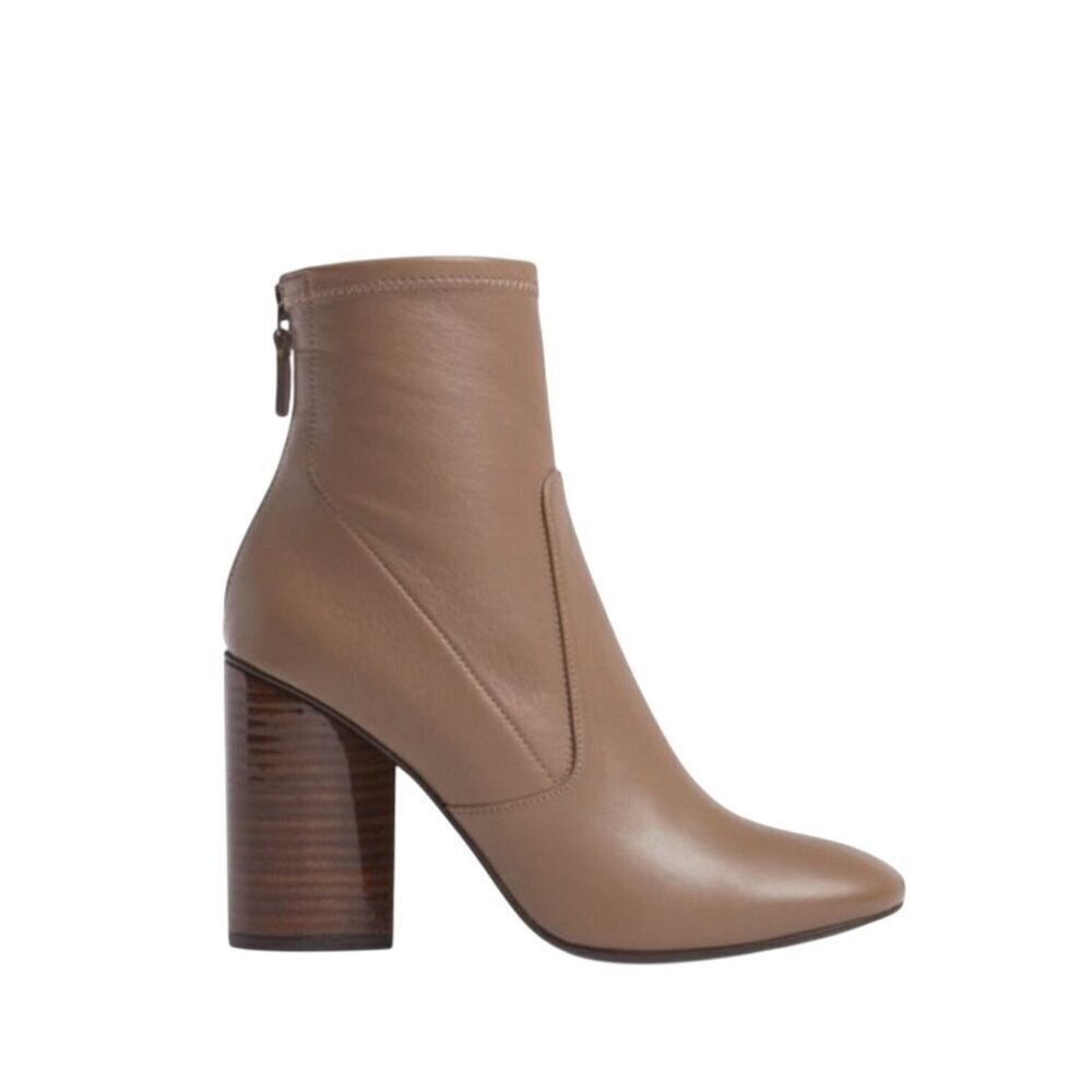 Mercedes Castillo Stretch Nappa Dessa Round Toe Boots Tan Womens Size 38 8